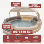 Aufblasbarer Whirlpool mit Überdachung und Ambientebeleuchtung