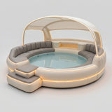 Aufblasbarer Whirlpool mit Überdachung und Ambientebeleuchtung